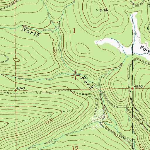 Topographic Map of Lost Lake Creek, ID
