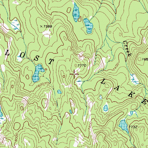Topographic Map of Lost Lakes, ID