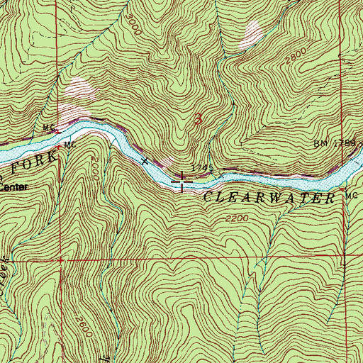 Topographic Map of Lost Pete Creek, ID