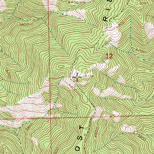 Topographic Map of Lost Ridge, ID