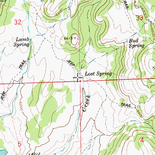 Topographic Map of Lost Spring, ID
