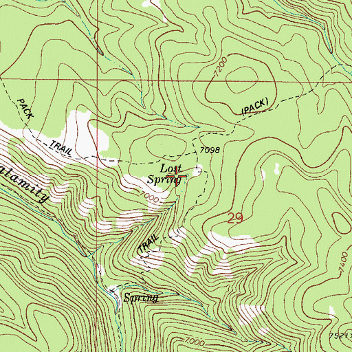 Topographic Map of Lost Spring, ID