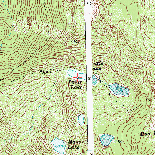 Topographic Map of Lottie Lake, ID