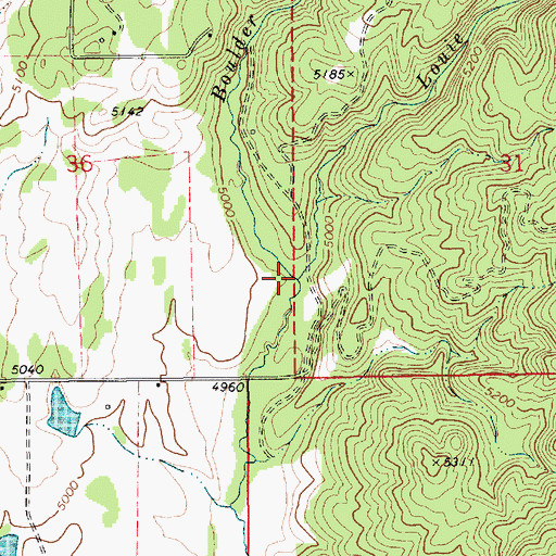 Topographic Map of Louie Creek, ID