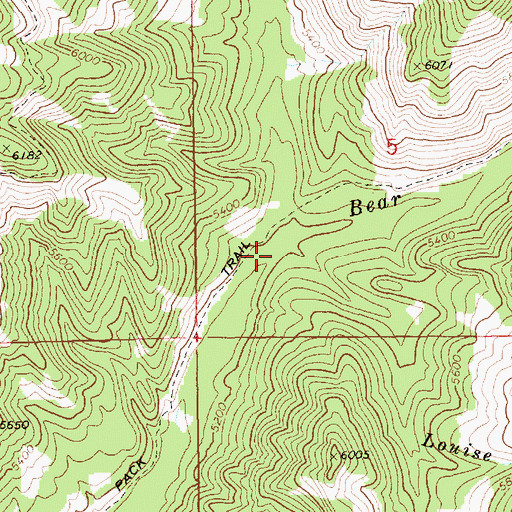 Topographic Map of Louise Creek, ID