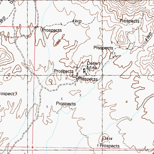 Topographic Map of Desert Mine, AZ