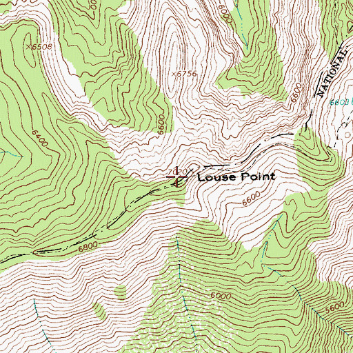 Topographic Map of Louse Point, ID