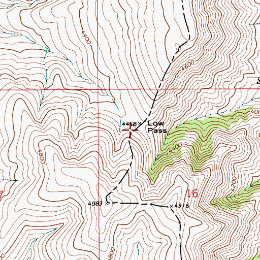 Topographic Map of Low Pass, ID