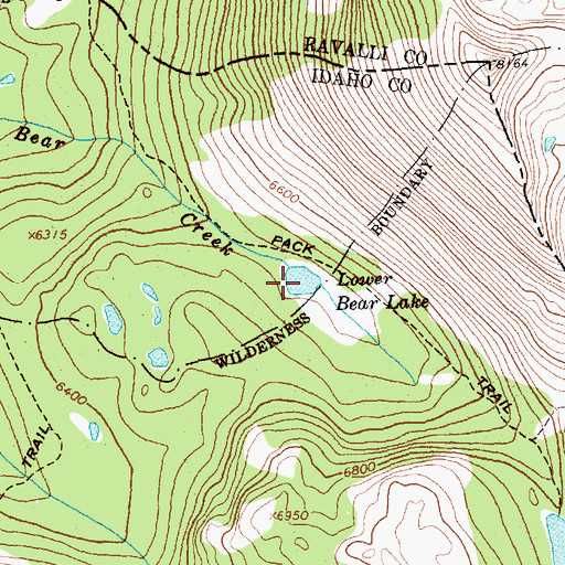 Topographic Map of Lower Bear Lake, ID