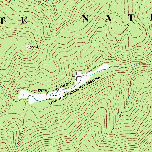 Topographic Map of Lower Lodgepole Meadow, ID