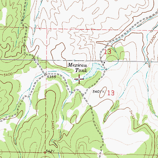 Topographic Map of Mexican Dam, AZ