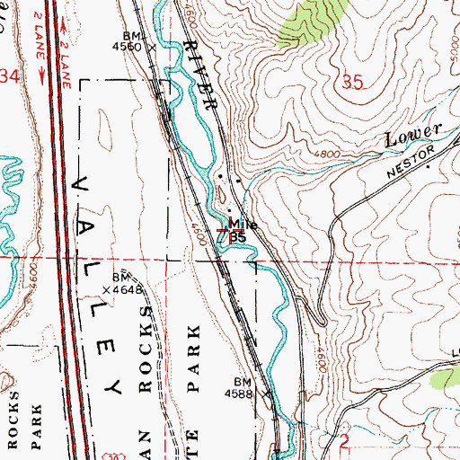 Topographic Map of Lower Rock Creek, ID