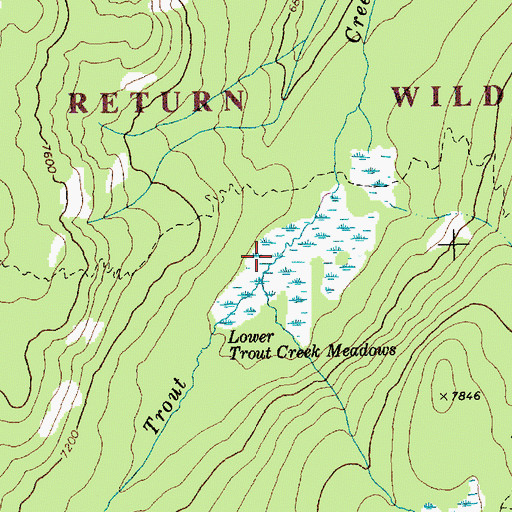 Topographic Map of Lower Trout Creek Meadows, ID
