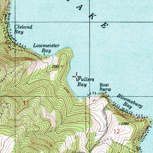 Topographic Map of Fullers Bay, ID