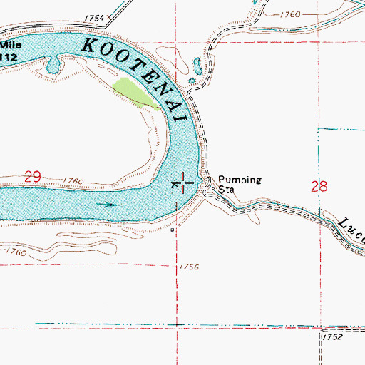 Topographic Map of Lucas Creek, ID