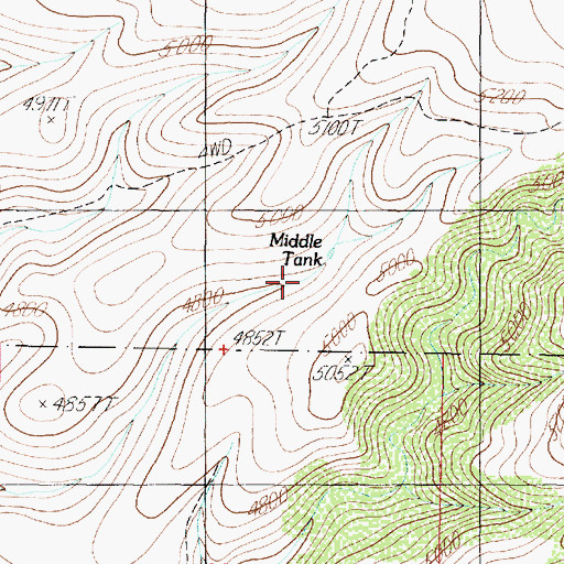 Topographic Map of Middle Tank, AZ
