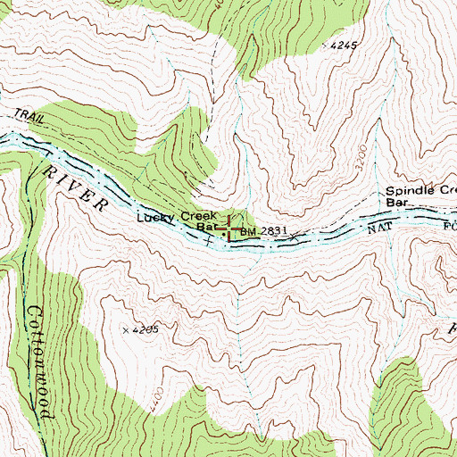 Topographic Map of Lucky Creek, ID