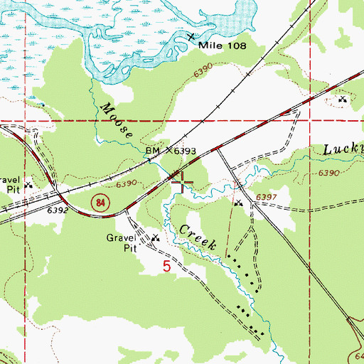 Topographic Map of Lucky Dog Creek, ID