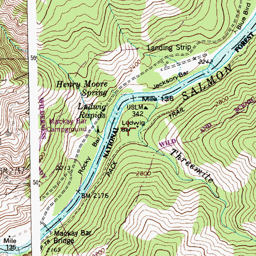 Topographic Map of Ludwig Bar, ID