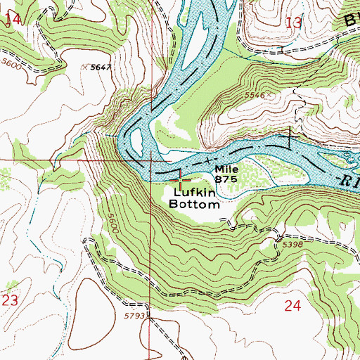 Topographic Map of Lufkin Bottom, ID