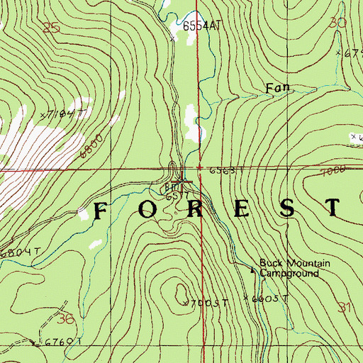 Topographic Map of Lunch Creek, ID