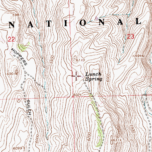 Topographic Map of Lunch Spring, ID