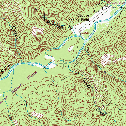 Topographic Map of Lunde Creek, ID
