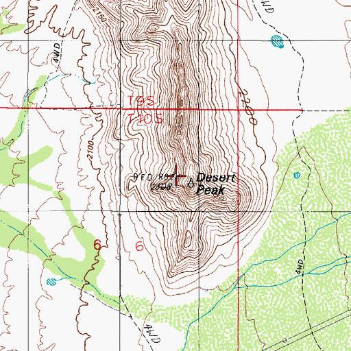 Topographic Map of Desert Peak, AZ