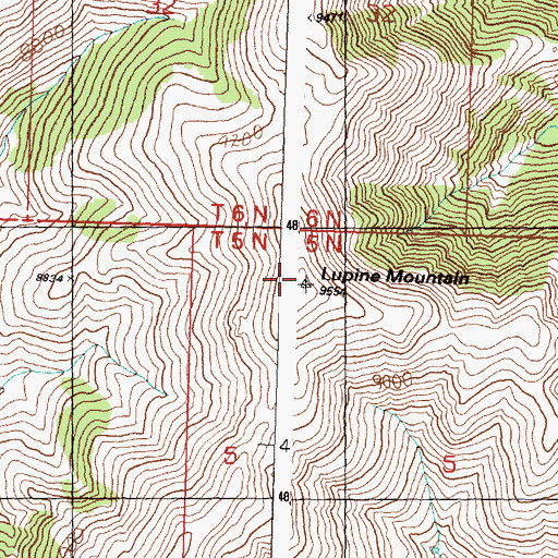 Topographic Map of Lupine Mountain, ID