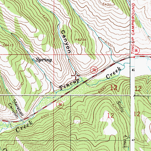 Topographic Map of Luthi Canyon, ID