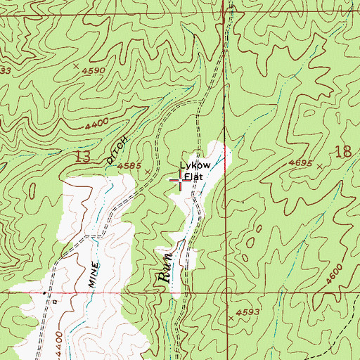Topographic Map of Lykow Flat, ID