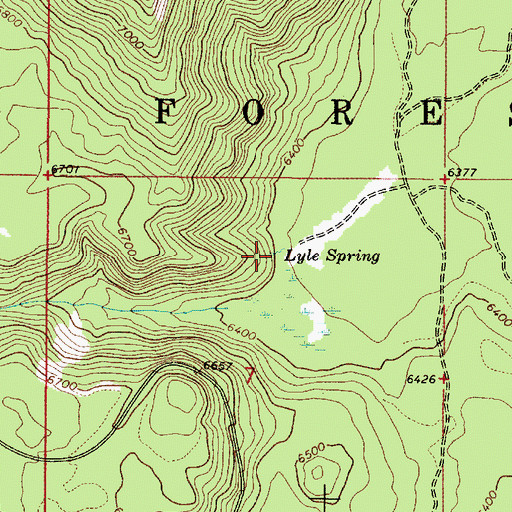 Topographic Map of Lyle Spring, ID
