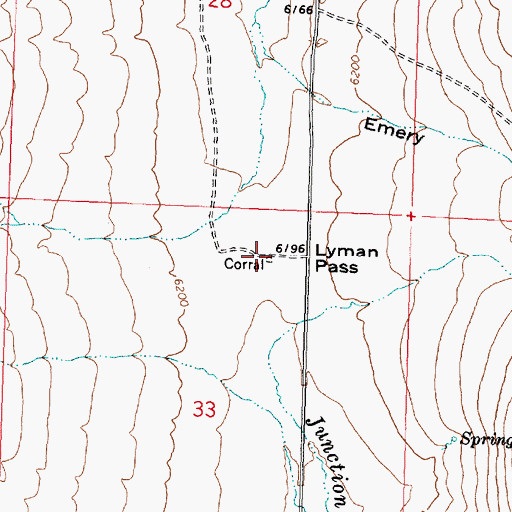 Topographic Map of Lyman Pass, ID
