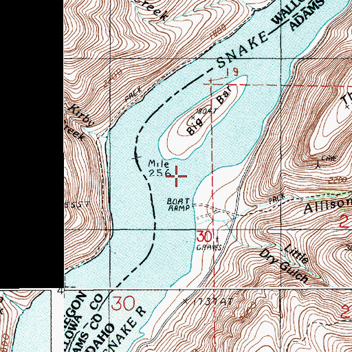 Topographic Map of Lynes Ranch, ID