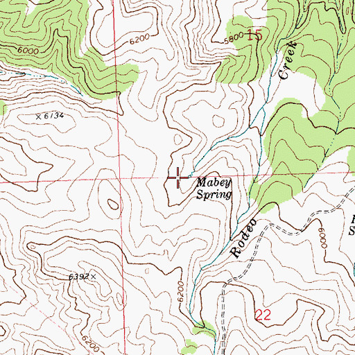 Topographic Map of Mabey Spring, ID