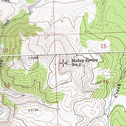Topographic Map of Mabey Spring Number 2, ID
