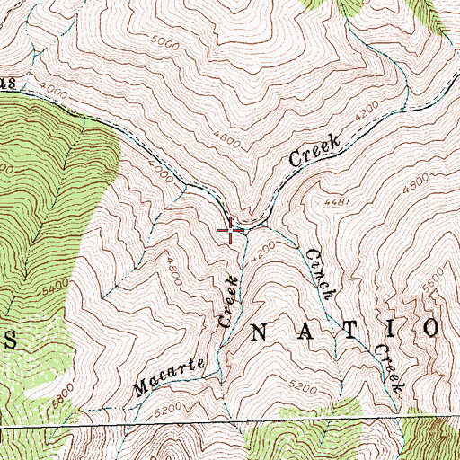 Topographic Map of Macarte Creek, ID