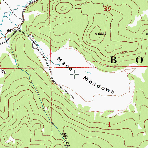 Topographic Map of Mace Meadows, ID