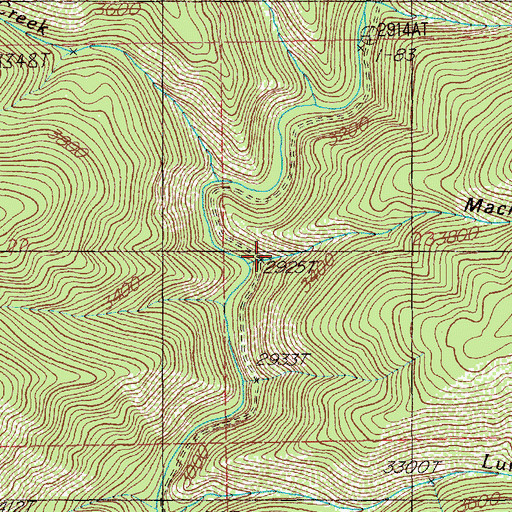 Topographic Map of Mack Gulch, ID