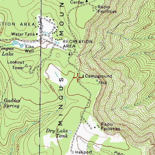Topographic Map of Mingus Mountain Campground, AZ