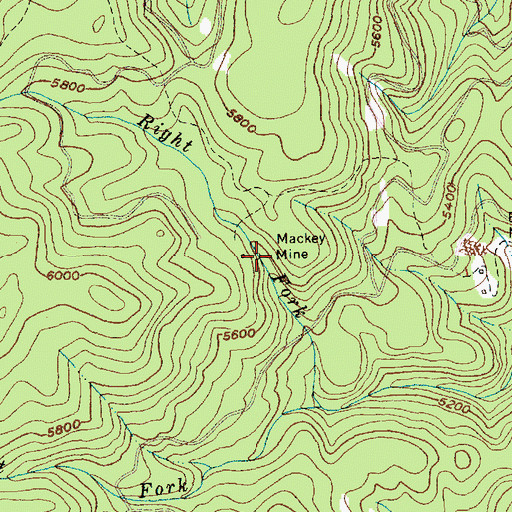 Topographic Map of Mackey Mine, ID