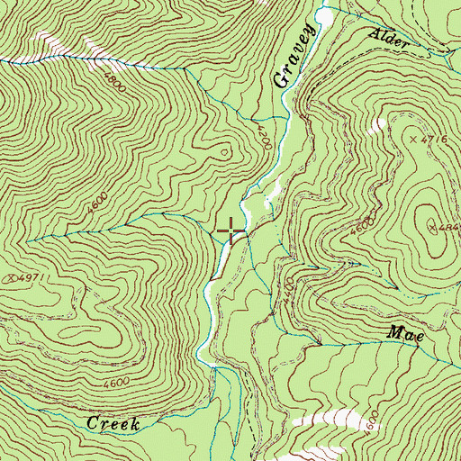 Topographic Map of Mae Creek, ID