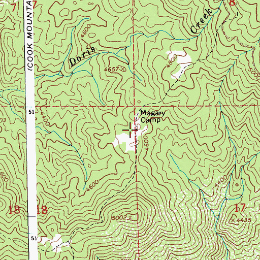 Topographic Map of Magary Camp, ID