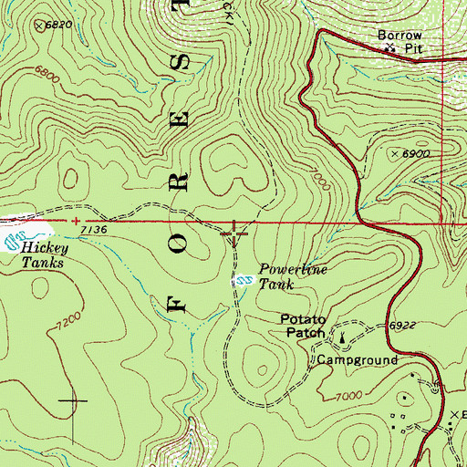 Topographic Map of Mingus Substation, AZ