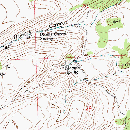 Topographic Map of Magpie Spring, ID