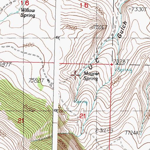 Topographic Map of Magpie Spring, ID