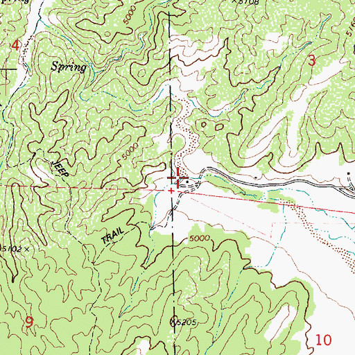 Topographic Map of Mint, AZ