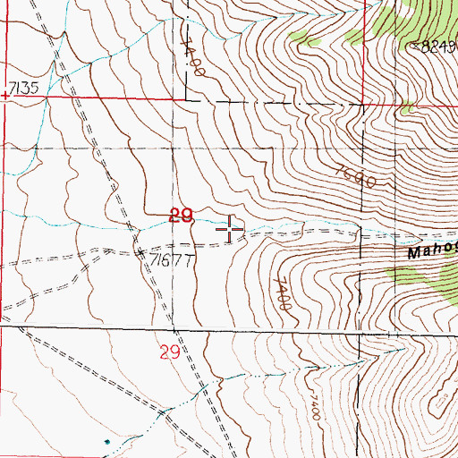 Topographic Map of Mahogany Canyon, ID