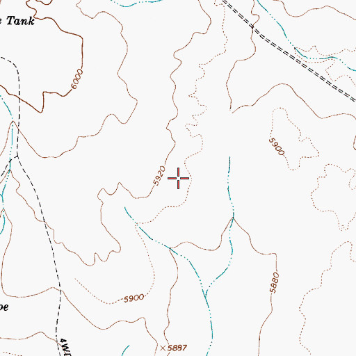 Topographic Map of Mogollon Mesa, AZ