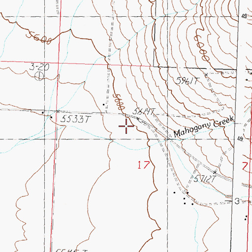 Topographic Map of Mahogany Creek, ID